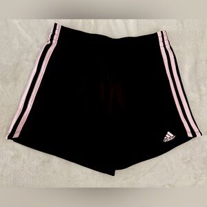 Adidas Black and Pink Athletic Shorts